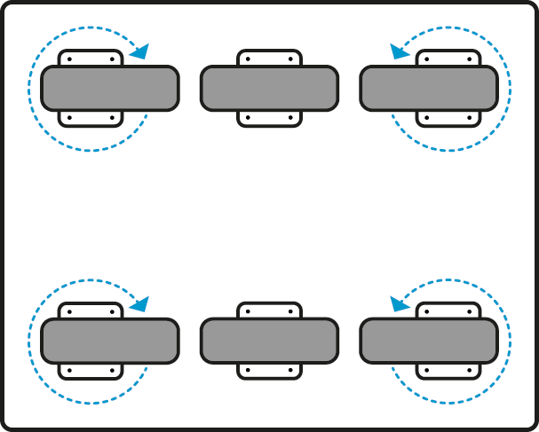 4 Zwenk + 2 Bokwielen
