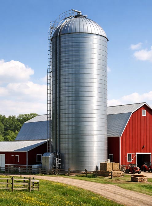 silo op een boerderij