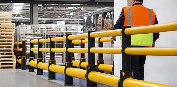 A-SAFE beschermbeugels in het magazijn