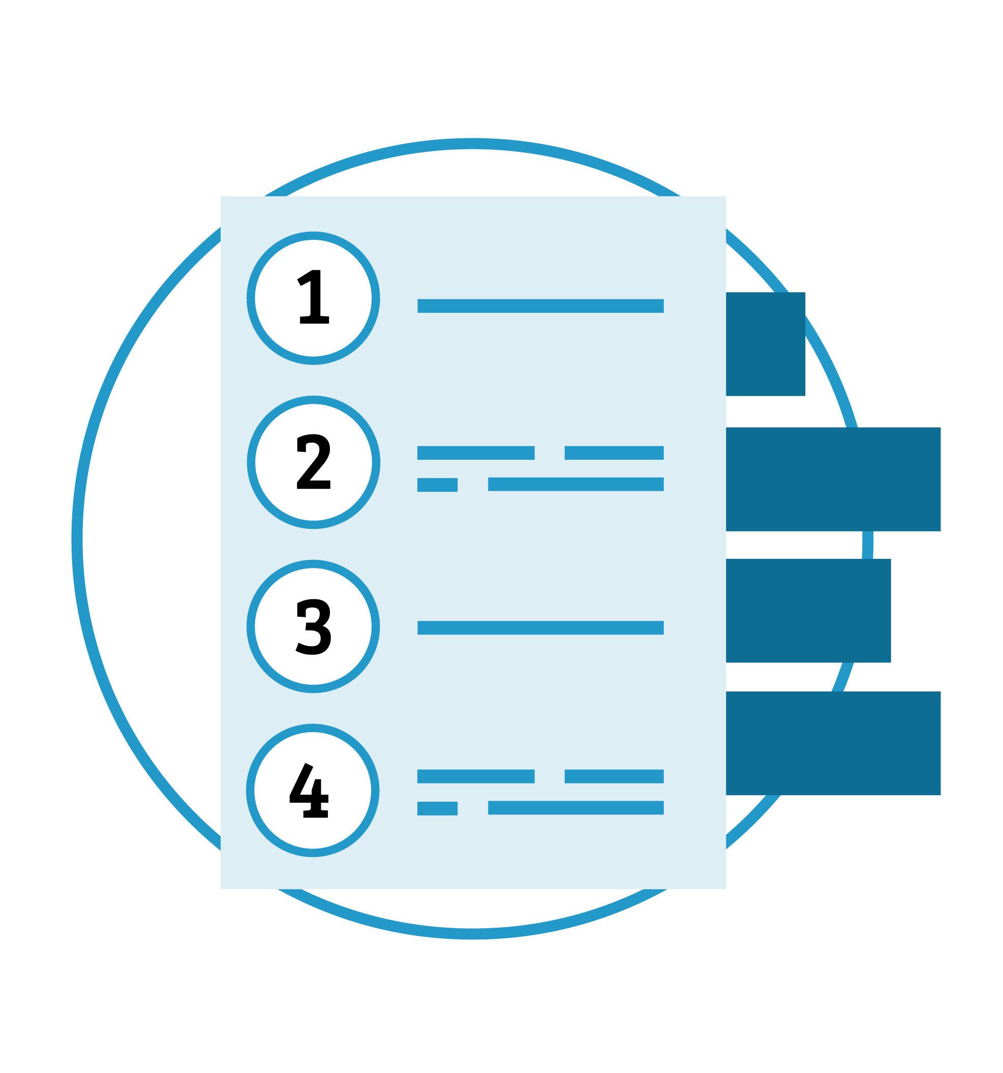 Icoon van een checklist of stappenplan